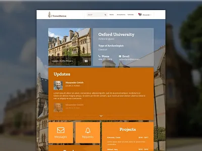 TrowelNation - Company Profile Page Design archeology company dashboard grid nation orange trowel ui web webdesign