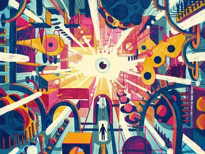 Epistemology abstract colourful drawing environment explosion eye illustration painting photoshop shapes texture