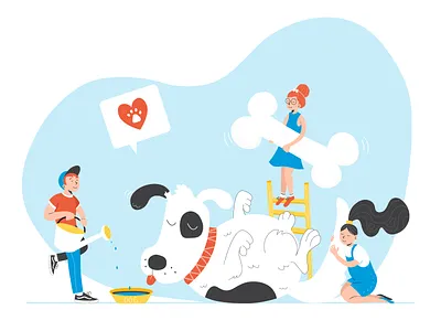 Everybody loves dogs character dog fireart illustration love