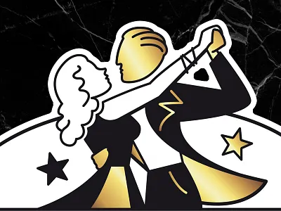 Prestige Danse - dancers 1930 art deco artwork dance dancers design france illustration illustrator le prestige logo prestige danse rock n roll typography vintage