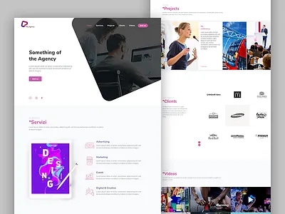 Agency Site Design colors design photoshop purple sketch typography ui ux violet web design webagency