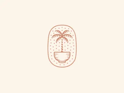Palm Tree Bowl artwork badge bowl branding design drawing food graphic design hand drawn illustration line logo palm tree