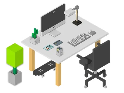 Isometric Office 3d illurstration office