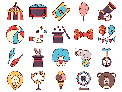 Circus Vector Freebie Icon Set circus design free freebie graphics icons typography vector