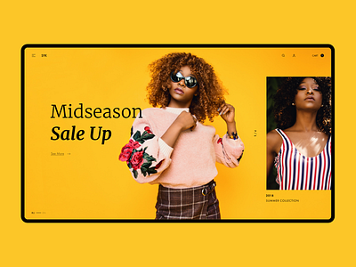 Fashion store concept clothes e commerce fashion shop store women yellow