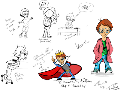 Character Design Phase 2 (Postures & King) cartoon character design child children book illustration graphic design king