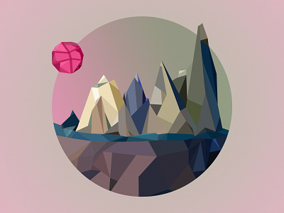 Hello dribbble hellodribbble illustration moon mountains