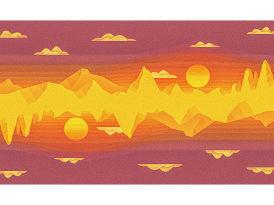 Mirror sunset mountains art illustration landscape sunset