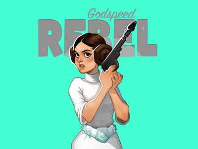 Rebel illustration leia star wars typo