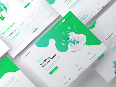 SasquatchWP Green brand design framework ilustration isometric logo mockup tool webdesign wordpress wordpress blog theme