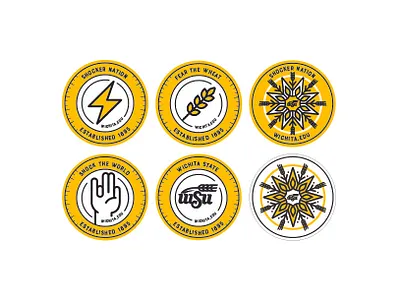 Shocker Buttons design ict illustration kansas shockers wichita wichita state