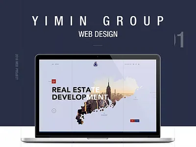 Yimin Group - Web design concept illustration minimal typography ui ux web
