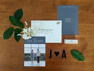 Save the Date engagement envelope hand lettering invite leaves love mail marriage print stamp stationary wedding wedding card wood