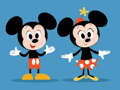 Mickey & Minnie Mouse character disney disneyland icon illustration mickey minnie mouse