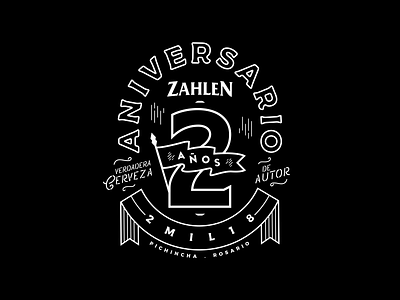 Zahle Bar / Badge design anniversary badge badge logo badgedesign beer cerveza craftbeers design graphicdesign lettering ovrstudio retro retrostyle twoyears types typography vintage