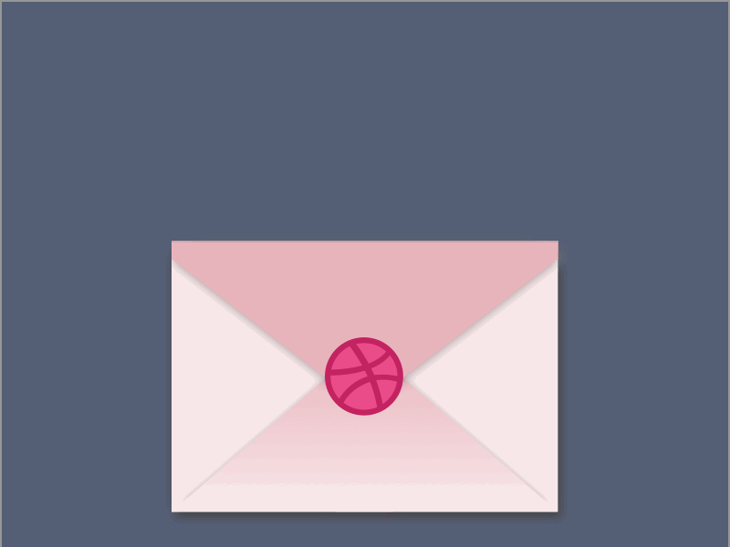 Hello Dribbble ! card envelope first shot hello letter animation lettering thank you thank you card