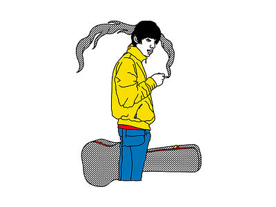 2 Jake bugg - Two fingers design doodle guitar half tone illustration jakebugg letter primary colors rock type typography vector