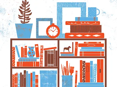 Bookshelves books bookshelf clock desk ink picture frame plant texture workspace