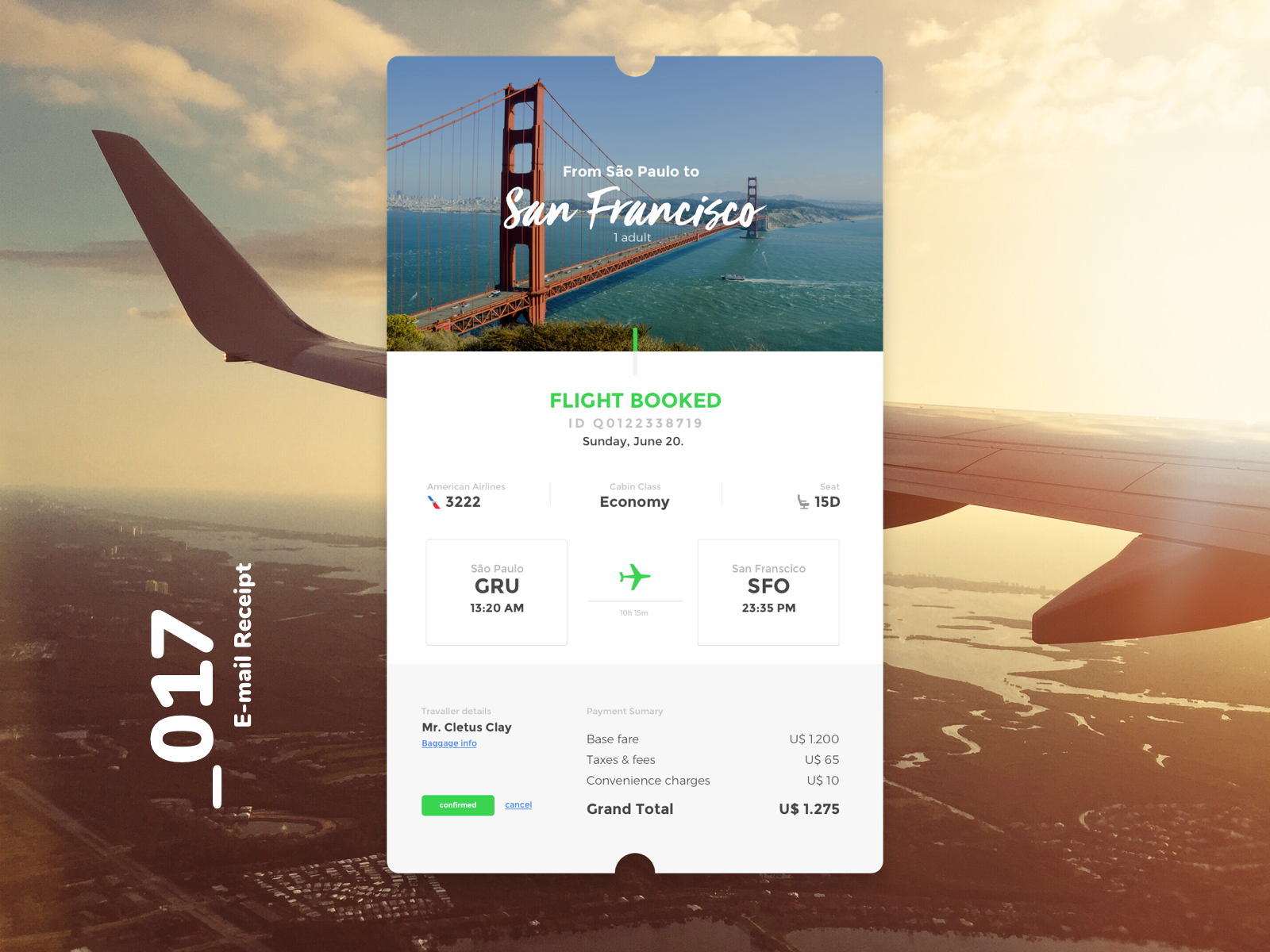 Example of Daily UI #017 - Email Receipt