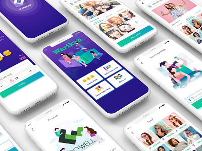 warikan app app flat ui ux vector