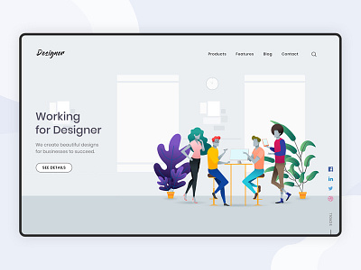 Workplace For Designer designer product details scroll ui ui design ui ux ux web design working