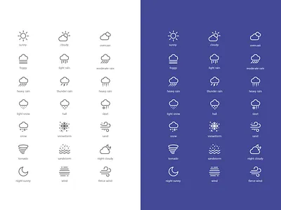 Weather Icons app design flat icon illustration minimal type ui vector 插图