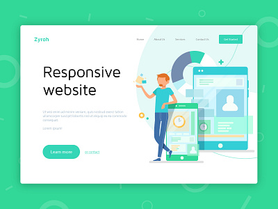 Zyroh - Landing Page design illustration landing page landing page design ui web