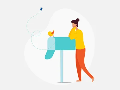 illustration for "No emails" bright character design emails empty flat graphic graphic design illustration illustrations mail