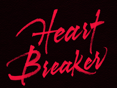 Heartbreaker brush calligraphy design heartbreak lettering text type