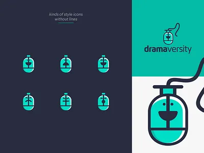 Dramaversity Logo Mark branding logo combination design logo drama explorations face icon mouse online sophisticated toga hat unique logo