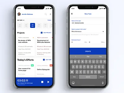 Project Time Tracking analytics create dashboard estimation interface design project management search stats time line tracking ui ux