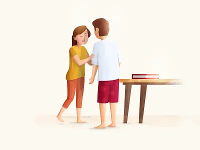 Her journey to planet Earth - 6 animation character couple family happy home illustration india krishna kumar story texture