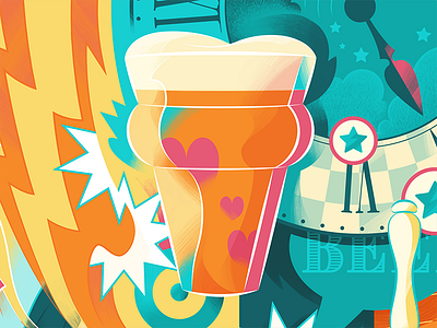 Beer O'clock adobe illustrator adobe photoshop advertising design digital art drawing graphics illustration painting