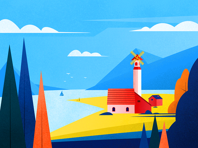 Landscape illustration app design illustration ui ux