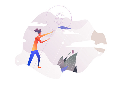 Fella app behance bitcoin btc character color crypto currency dribbble finance gradient human illustration illustrator ui ux vector xs