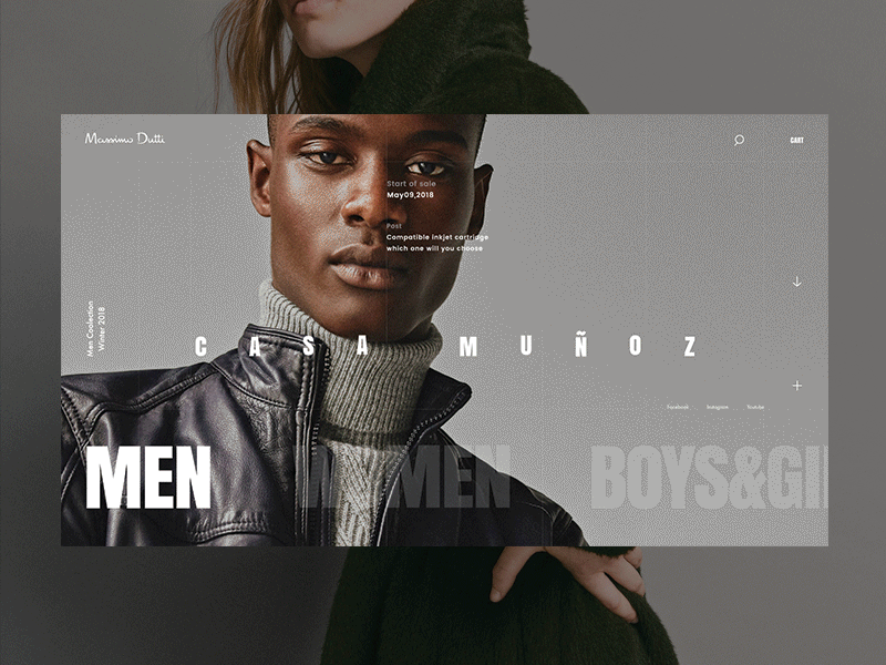 Massimo Dutti design designe interaction massimo picture slide typography ui ux web