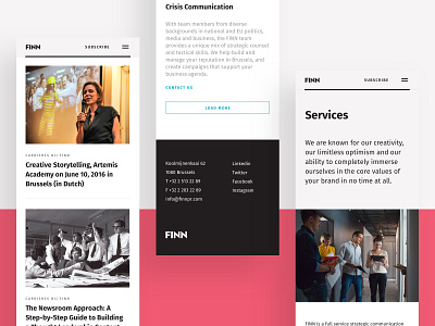 Finn Mobile Responsive 2d agency black and white blog clean design flat grid header homepage landing landing page magazine mobile responsive type typography ui web website