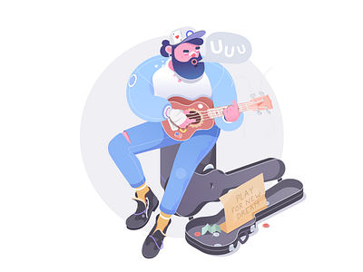 Street life #1 affinity character guitar illustration isometric music rboy rocketboy street ukulele