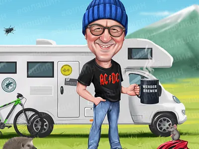 Custom photo caricature for a work colleague caricature cartoon character design graphic design illustration