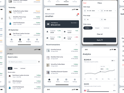 Sales SaaS Mobile App UI/UX app design chart clean dashboard data ios management mobile mobile app money product product design saas sales stats table transaction ui uiux web app