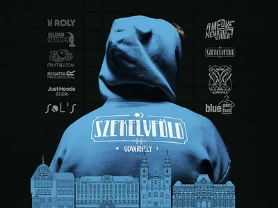 A Székelyföld Udvarhely feliratú kapucnis felső. graphic design kényelmes viselet