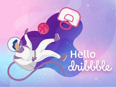 First Shot! Hello dribbble debutshot design flat hello dribbble illustration lettering typography ui ux vector