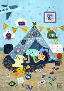 Teepee Time 2d art art colorful colors design flat illustration illustrator kids kids books photoshop room sketchbook sketching stories teepee texture time vector