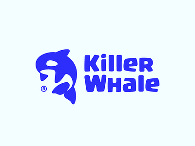 KillerWhale blue branding fin illustration killer logo logo design logotype mark minimal modern negativespace orca sea whale