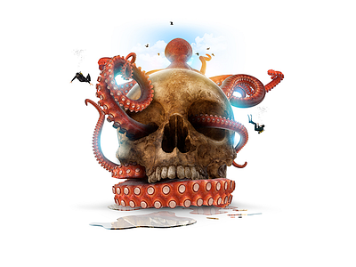 Octopus. compositing photoshop