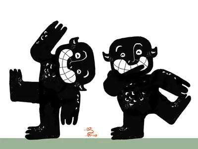 character design for a book (Monster of Number) 2d flat design character design illustration monster