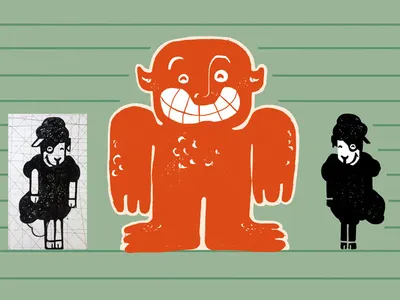 character design for a book (Monster of Number) 2d illustration monster sheep