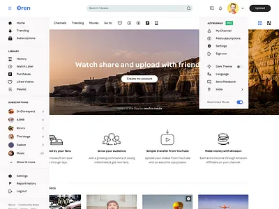 Menu Drop downs Full Preview clean dropdown icon icons oren video website