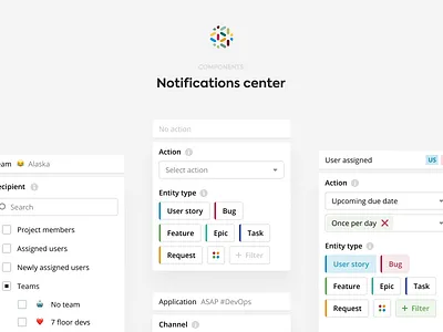 Notifications Center components interface label notifications ui ux web