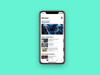 Movies screen app cinema design ios iphone mobile movie movies ui ux